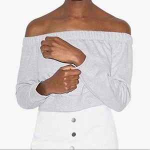 American Apparel Long Sleeve Off Shoulder Fleece